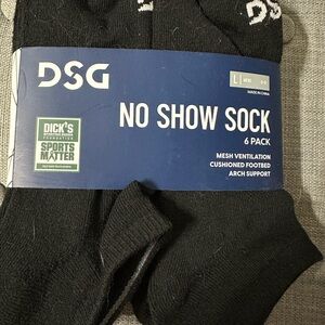 DSG Men's Black No Show Athletic Socks - 6 Pack